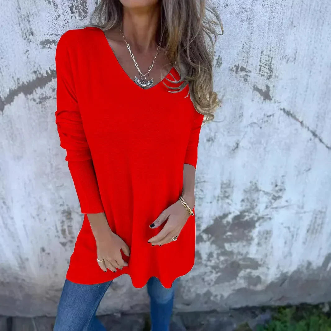 Leona™ | Relaxed V-Neck Knit Tunic
