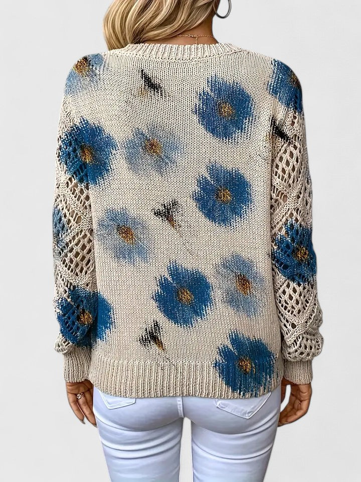 Magnolia | Elegant sweater with floral pattern